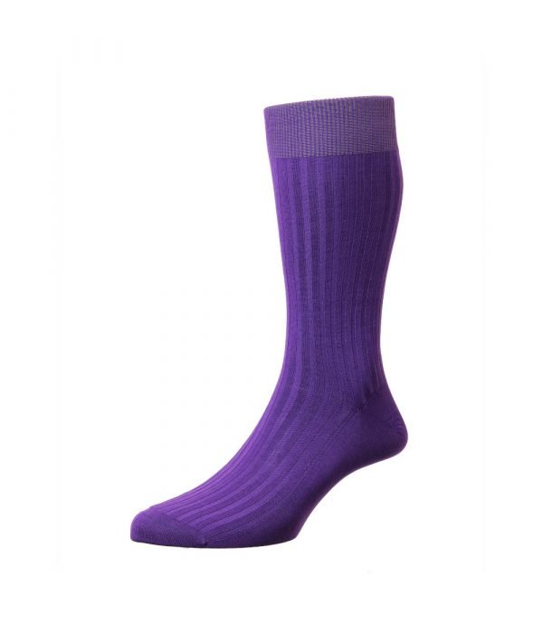 Violetines spalvos vyriškos kostiuminės kojinės Pantherella