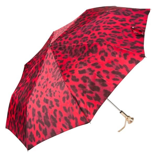 Pasotti Animalier sulankstomas moteriškas skėtis su žalvarine rankena ir kristalu