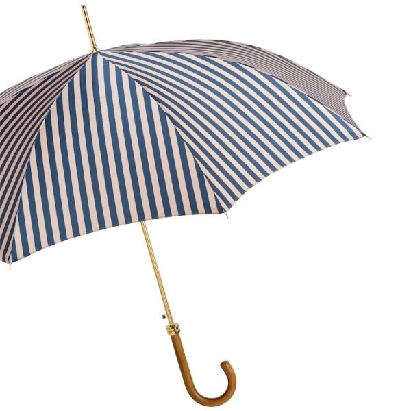 Pasotti Striped moteriškas skėtis su Mallaca medžio rankena
